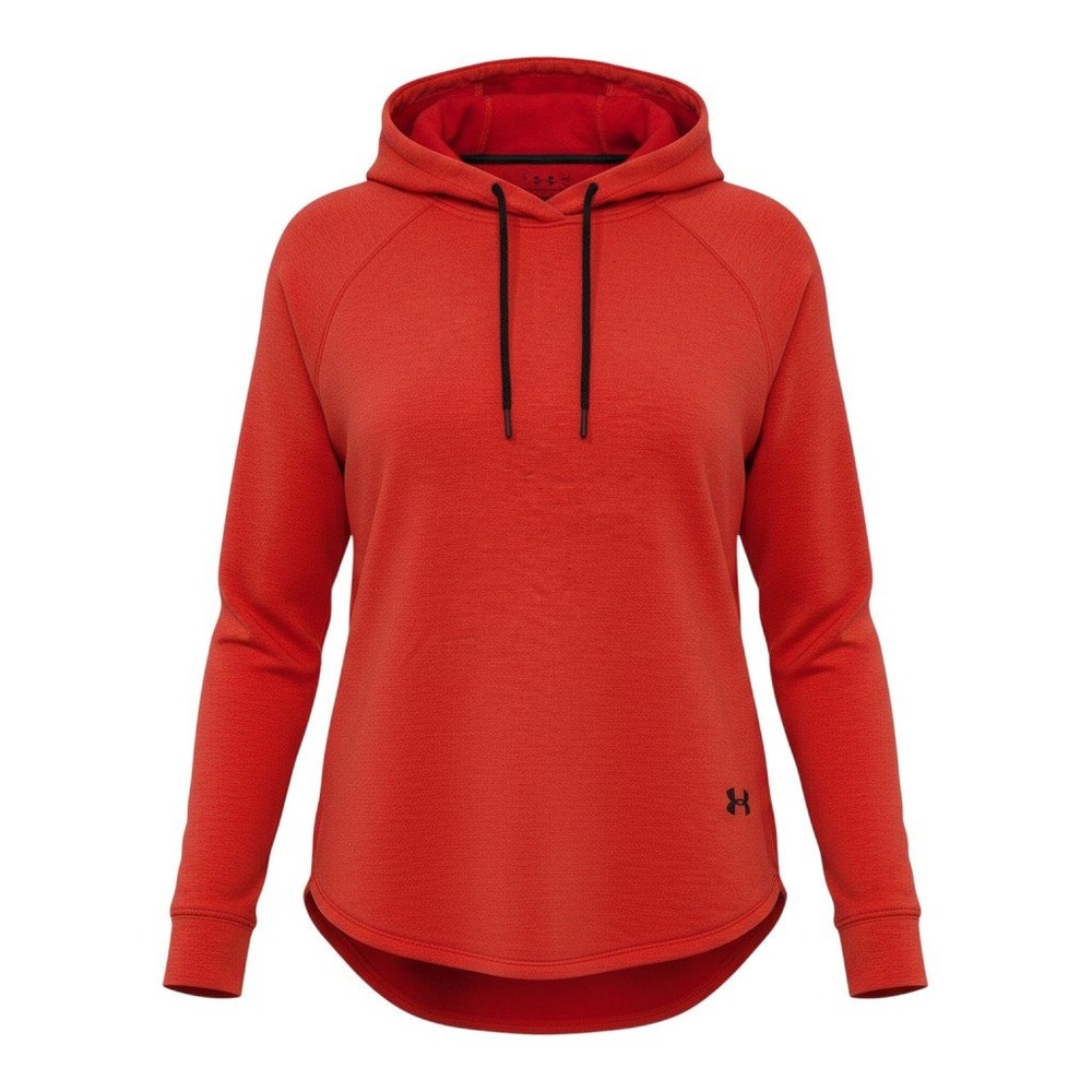 Under Armour Womens‎ Large Red Loose Fit Hoodie Curved Hem Athletic Size Large